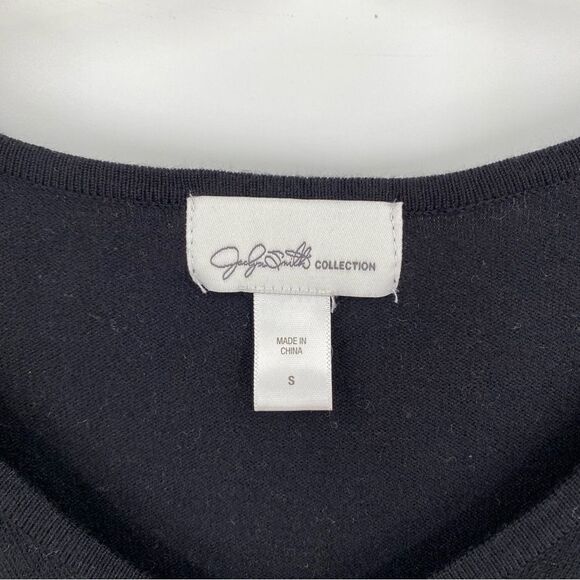 Jaclyn Smith Collection Women’s Round Neck Black Rhinestone Sweater size S - Picture 2 of 5